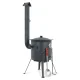 Utschak Feuerofen Ø 36 cm + Gusseisen-Kasan 10 L, flacher Boden + Küchenzubehör, Usbekischer Kochtopf aus Gusseisen