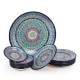 Plow-Geschirrset – Mehrob Blau – MSV1 – WZh – Rishtan Keramik, 13-teilig
