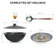Set - Kasan 22 l + Servierplatte Ø 42 cm + Schaumlöffel 64 cm + Griff für Kasan