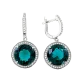 Серьги-подвески, серебро 925°, фианит, 32 мм
