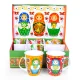Tassen-Set - Design Matröschka, Porzellan, 6 Stk., 300 ml