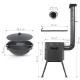 Набор - Печь - КазаноFF, для казана 10 литров, Ø 36 см + казан чугунный, алюминиевая крышка, круглое дно, Ø 38,5 см, 10 л + термометр