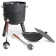 Set - Feuerofen - KasanoFF, 16 Liter, Ø 44 cm + Gusseisenkessel, runder Boden, Ø 46,5 cm, 16 l + Schaumlöffel: 2 Stk.