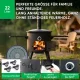Utschak Feuerofen Ø 49 cm + Gusseisen-Kasan 22 L, runder Boden + Küchenzubehör, Usbekischer Kochtopf aus Gusseisen