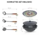 Set - Kasan 12 l + Lagan Ø 34 cm + Schaumlöffel 48 cm + Schöpfkelle 48 cm + tiefer Schaumlöffel 48 cm