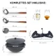 Kasan aus Gusseisen, Aluminiumdeckel, runder Boden, Ø 36,7 cm, 10 l + Untersetzer + Griff + Küchenzubehör