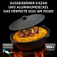 Set - Kasan aus Gusseisen, Aluminiumdeckel, runder Boden, Ø 42,5 cm, 12 l + Schaumlöffel, 48 cm