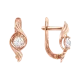 Ohrringe, Rotgold 585°, Swarovski Kristall, englischer Verschluss, 15 mm
