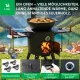 Utschak Feuerofen Ø 44 cm + Gusseisen-Kasan 16 l, Ø 46,5 cm, flacher Boden + Küchenzubehör, Usbekischer Kochtopf aus Gusseisen