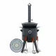 Utschak Feuerofen Ø 44 cm + Gusseisen-Kasan 16 l, Ø 46,5 cm, runder Boden + Küchenzubehör, Usbekischer Kochtopf aus Gusseisen