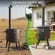 Utschak Feuerofen Ø 40 cm + Gusseisen-Kasan 12 L, runder Boden + Küchenzubehör, Usbekischer Kochtopf aus Gusseisen