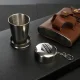 Flachmann mit faltbarem Schnapsglas, im Etui - Echter Mann, Edelstahl, 240 ml / 75 ml