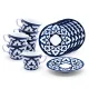 Usbekisches Porzellan-Set Pahta Gul Abgerundete Form, 12-teilig, 6 Teebecher 220 ml & 6 Teller Ø 12 cm