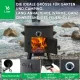 Utschak Feuerofen Ø 44 cm + Gusseisen-Kasan 16 l, Ø 46,5 cm, runder Boden + Küchenzubehör, Usbekischer Kochtopf aus Gusseisen