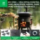 Utschak Feuerofen Ø 49 cm + Gusseisen-Kasan 22 L, runder Boden + Küchenzubehör, Usbekischer Kochtopf aus Gusseisen