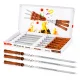 Set aus 6 Spießen 600 x 12 x 2 mm mit Gravur - Spieß ohne Ruß