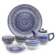 Сервиз чайный - Мехроб синий - MSV5 - Риштанская керамика - 10 предметов