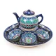Сервиз чайный - Мехроб синий - MSV1 - BЖ - Риштанская керамика - 9 предметов