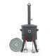 Utschak Feuerofen Ø 44 cm + Gusseisen-Kasan 16 l, Ø 46,5 cm, runder Boden + Küchenzubehör, Usbekischer Kochtopf aus Gusseisen