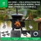 Utschak Feuerofen Ø 49 cm + Gusseisen-Kasan 22 L, flacher Boden + Küchenzubehör, Usbekischer Kochtopf aus Gusseisen
