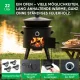 Utschak Feuerofen Ø 49 cm + Gusseisen-Kasan 22 L, flacher Boden + Küchenzubehör, Usbekischer Kochtopf aus Gusseisen