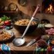 Usbekischer Schaumlöffel für Plov 48 cm, mit Gravur - Dirigent des orientalischen Orchesters