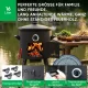 Utschak Feuerofen Ø 44 cm + Gusseisen-Kasan 16 l, Ø 46,5 cm, runder Boden + Küchenzubehör, Usbekischer Kochtopf aus Gusseisen
