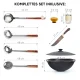 Kasan aus Gusseisen, Aluminiumdeckel, flacher Boden, 22 l, Ø 52,7 + Küchenzubehör