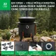 Utschak Feuerofen Ø 49 cm + Gusseisen-Kasan 22 L, runder Boden + Küchenzubehör, Usbekischer Kochtopf aus Gusseisen