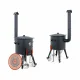 Utschak Feuerofen Ø 44 cm + Gusseisen-Kasan 16 l, Ø 46,5 cm, runder Boden + Küchenzubehör, Usbekischer Kochtopf aus Gusseisen