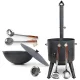 Set - Feuerofen- KazanoFF, für Kasan 22 Liter, Ø 49 cm, Thermometer, Gusseisenkasan, flacher Boden, 22 l, Ø 52,7 cm, Schaumlöffel: 3 Stk., Schöpfkelle