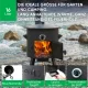 Utschak Feuerofen Ø 44 cm + Gusseisen-Kasan 16 l, Ø 46,5 cm, runder Boden + Küchenzubehör, Usbekischer Kochtopf aus Gusseisen