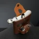 Flachmann mit faltbarem Schnapsglas, im Etui - Echter Mann, Edelstahl, 240 ml / 75 ml